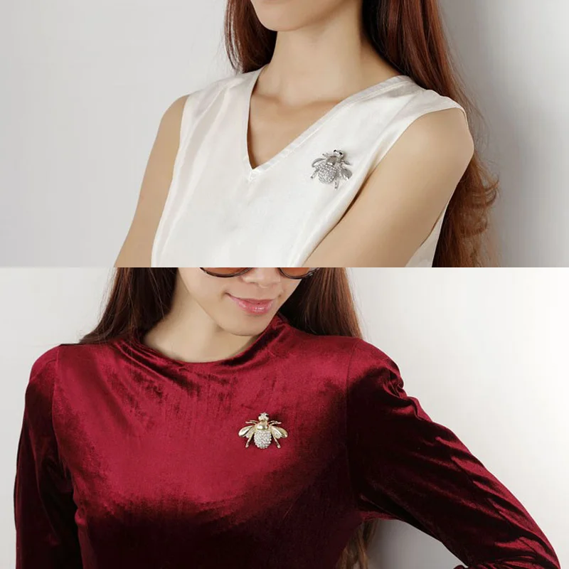 Женская Блестящая Реалистичная брошь в форме пчелы из сплава для свадебного