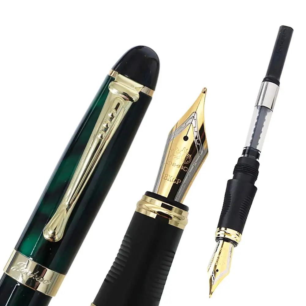 

Finance Green Marble Jinhao X450 Fountain Pen Set 18kgp Iraurita 0.5mm Nib Office Writing Supplies with Gift Box