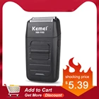 Перезаряжаемая Беспроводная Бритва для мужчин Kemei KM-1102, бритва с двойным лезвием, возвратно-поступательная Бритва для бороды, уход за лицом, многофункциональный мощный триммер