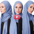 Модный женский шарф из модала и хлопка, шаль в исламском стиле, головной платок, ободок, мягкий тюрбан, головные повязки