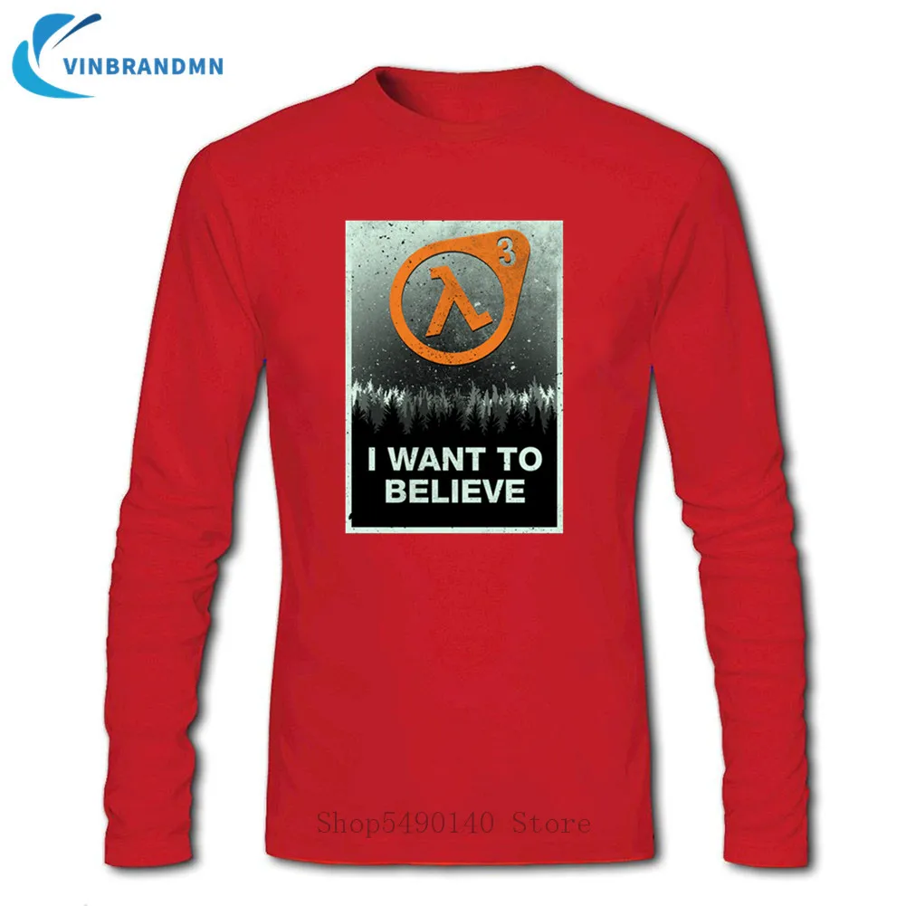 Футболка Half Life 3 I Want To Believe футболка из 100% хлопка Милая Классическая с длинными