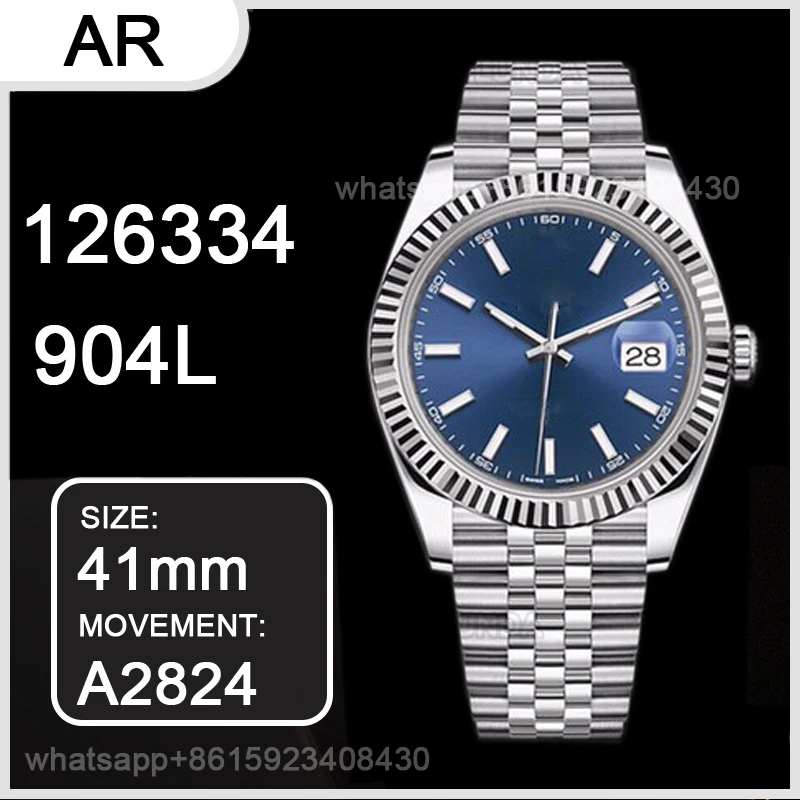 

Men's Mechanical Luxury Watch New DateJust 41mm 126334 ARF 1:1 Best Edition 904L Steel Oyster Bracelet A2824 AAAAA Watch replica
