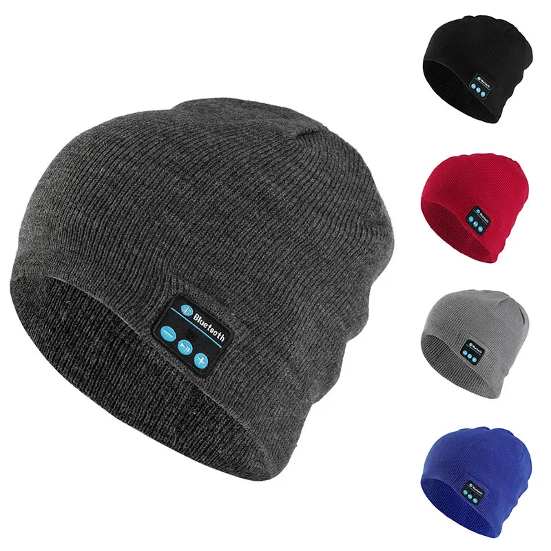 Bluetooth Music Headset Beanie Built-in Stereo Speaker Knitted Hat for Men Women Running Cap Outdoor Sports Winter Wireless Hats
