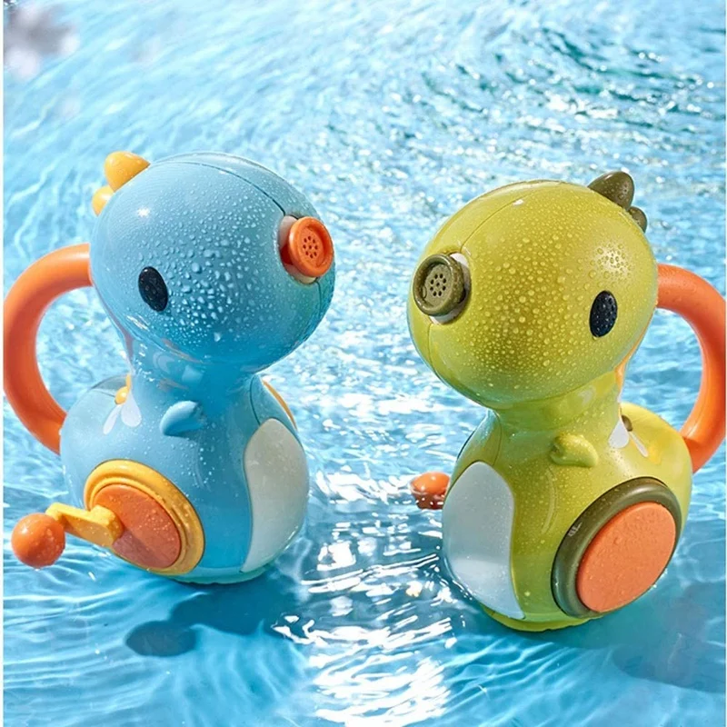 

Manual Spray Water Baby Dinosaur Baby Bath Toys Wind Up Swim Play Toy for over 18 Months Kids