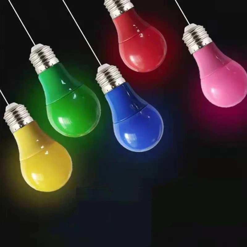 Новая цветная светодиодная лампочсветильник с круглым светом 5 Вт 7 9 красная