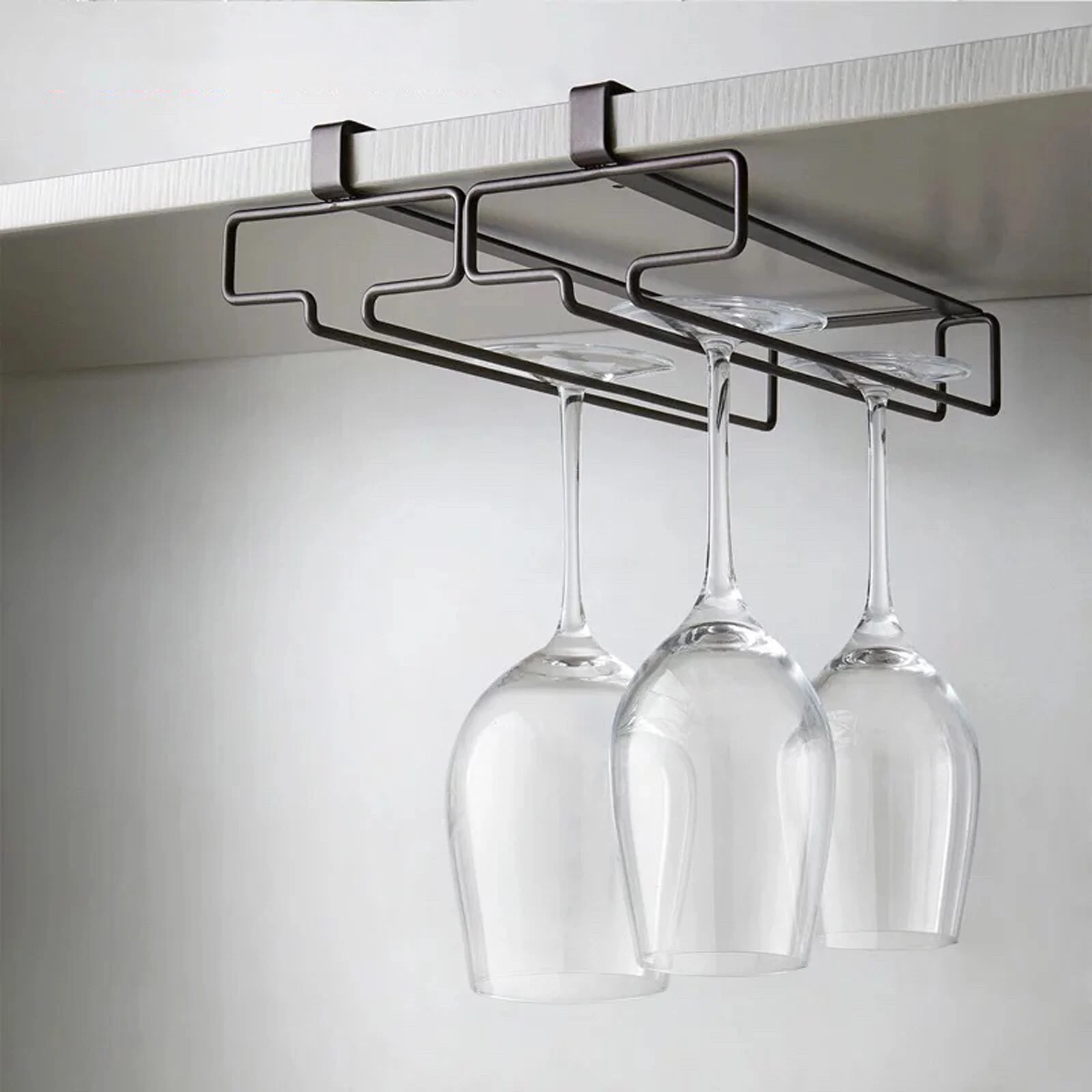 Iron Wine Rack Glass Holder Hanging Bar Hanger Shelf Stainle