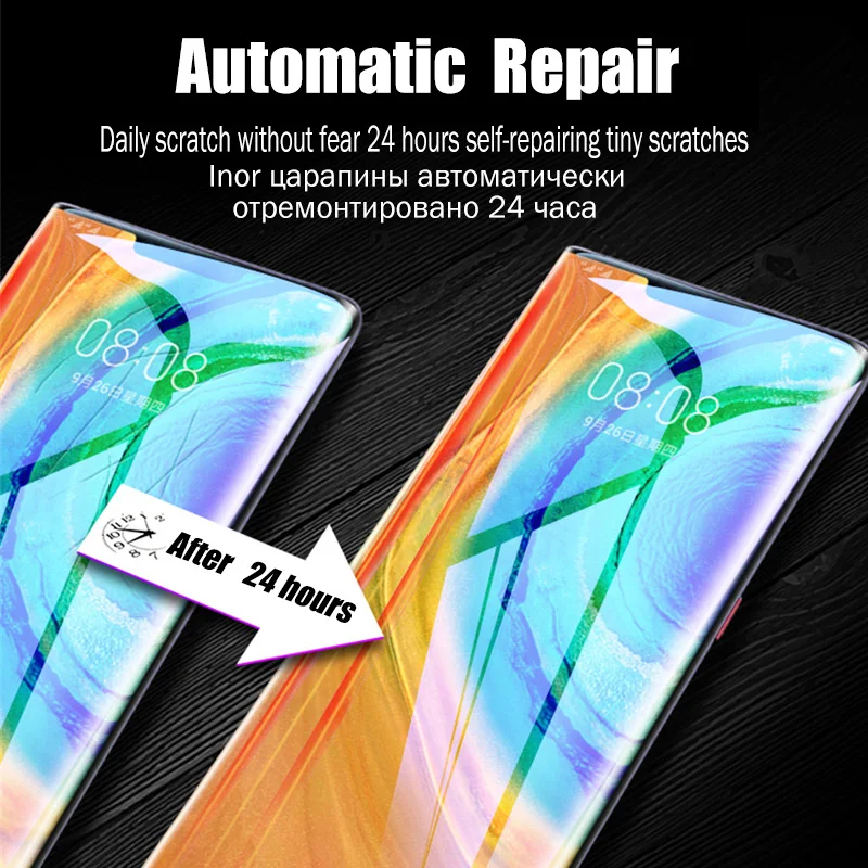100D Curved Edge Full Cover Film For Huawei Mate 20 10 30 Lite Pro P Smart Nova 3i Screen Protector Hydrogel Film Not Glass