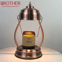 brother retro classical table lamp simple candle desk portable light led for home bedroom decoration