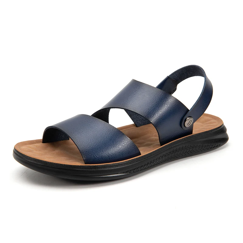 

Men's Fashion Summer Beach Sandals Slipper Adjustable Strap Blue Waterproof Anti-Slip Flat Foot Massage Casual Shoes