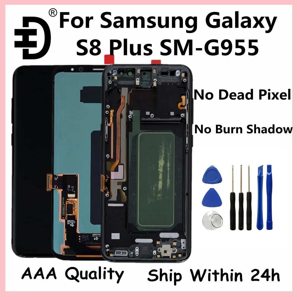 

ЖК-дисплей 6,2 дюймов AMOLED для Samsung Galaxy S8 Plus G955F, сенсорный экран с дигитайзером для Samsung S8 Plus, ЖК-экран с рамкой, оригинал