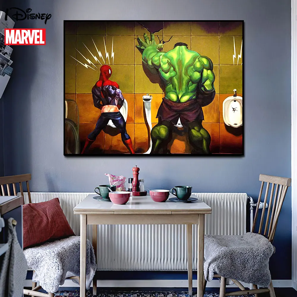 

Marvel Poster Spiderman Deadpool Hulk Pee Posters and Prints Canvas Painting On the Wall Art Pictures for Room Home Decor