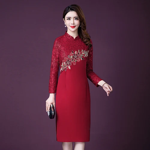 2021 Осень Новые Популярные ветер личность вышитый дизайнерский красный комплект