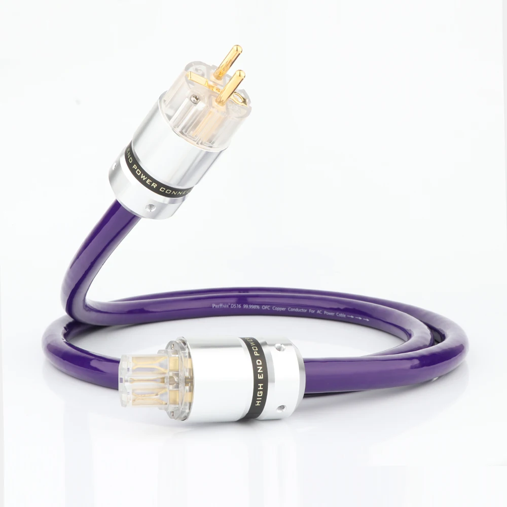 

D5168 8N OCC AC power cable Gold plated European standard Power Connector EU Schuko Power Cord HIFI