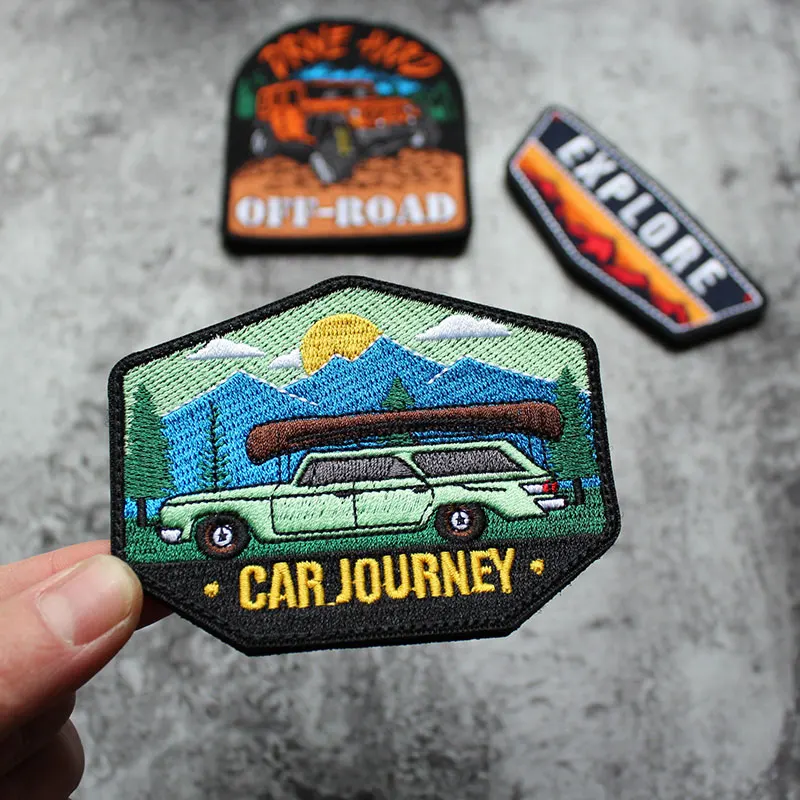 EXPLORE-Нашивки с вышивкой для одежды Рюкзак Аппликация Диск Жесткий внедорожный