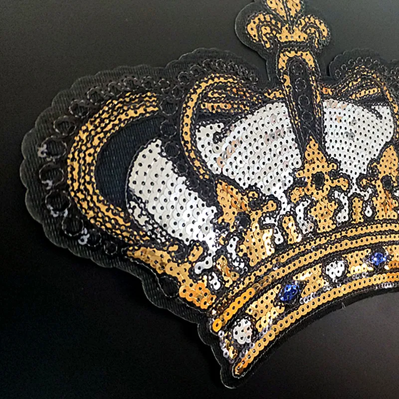 Женская модная футболка с блестками 237 мм короной байкерские нашивки для одежды