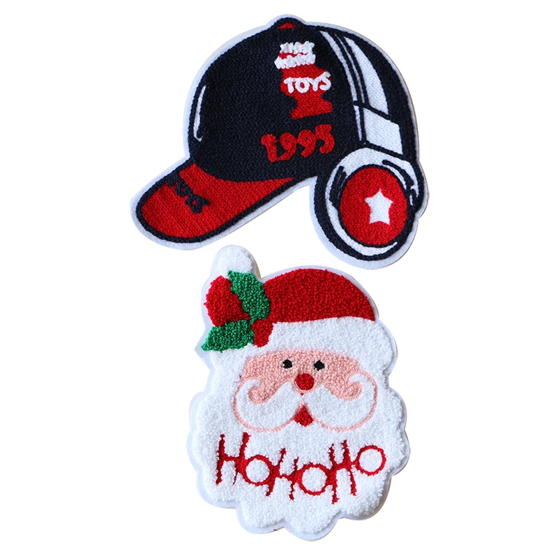 

Cartoon Decorative Patch Hat Christmas Santa Claus Icon Embroidered Applique Patches For DIY Iron on Badges on the Backpack