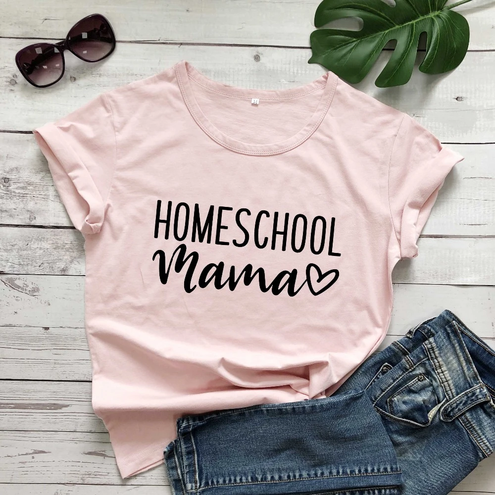 

Homeschool Mama t shirt women fashion pure casual funny slogan grunge tumblr young hipster tees mother days gift art tops- L365