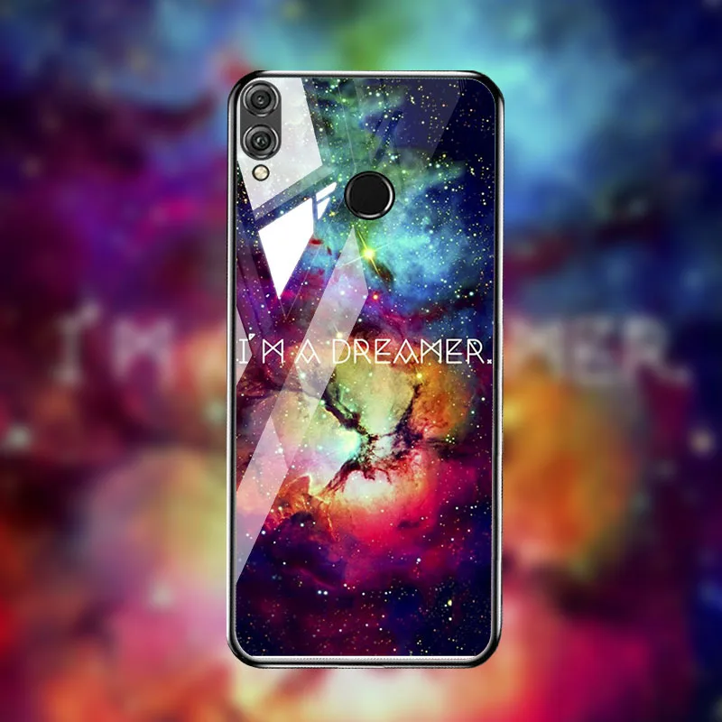 Q052 Чехол из закаленного стекла для huawei Honor 8X, чехол для huawei Honor 10i 9 Lite 20s P20 Lite P30 Pro mate 20 Pro, защитный чехол - Цвет: Q052