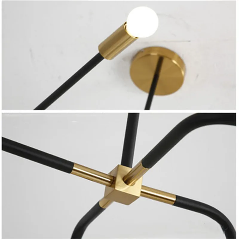 

Nordic Minimalist Restaurant Chandelier Creative Geometric Art Parlor Dining Room Bar Decoration Hanging Light Fixtures Metal AC