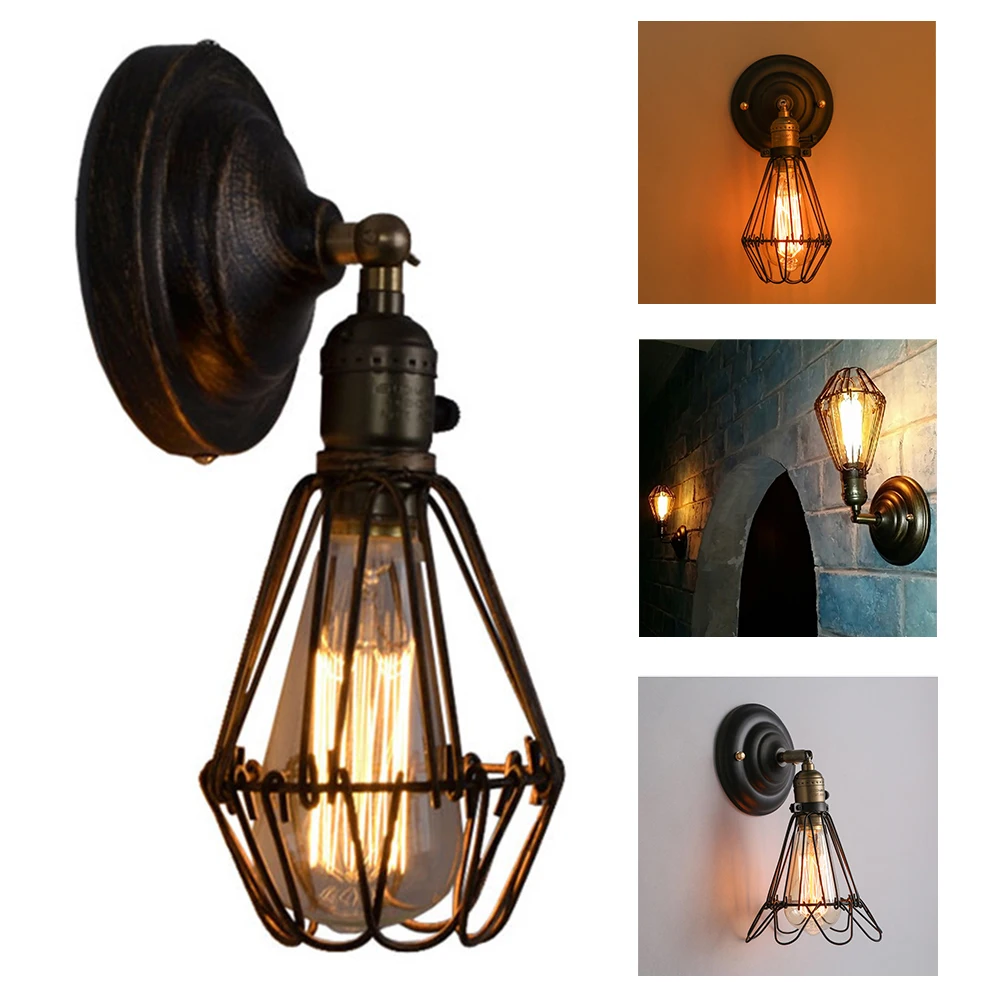 Настенный светильник с металлической проволокой бра винтажным освещением