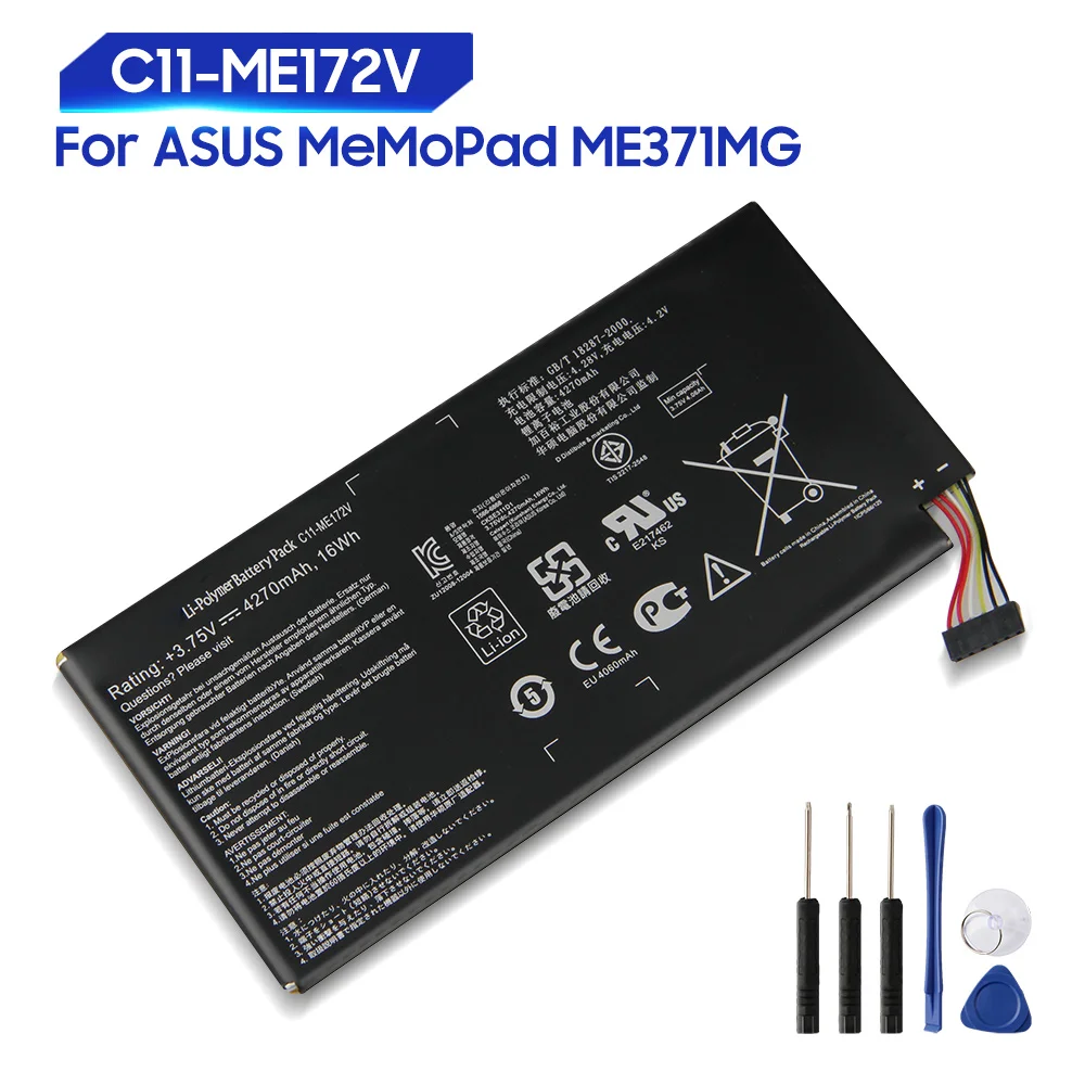 

Original Replacement Battery For ASUS MeMoPad K004 ME172V ME371MG C11-ME172V Genuine Tablet Battery 4270mAh