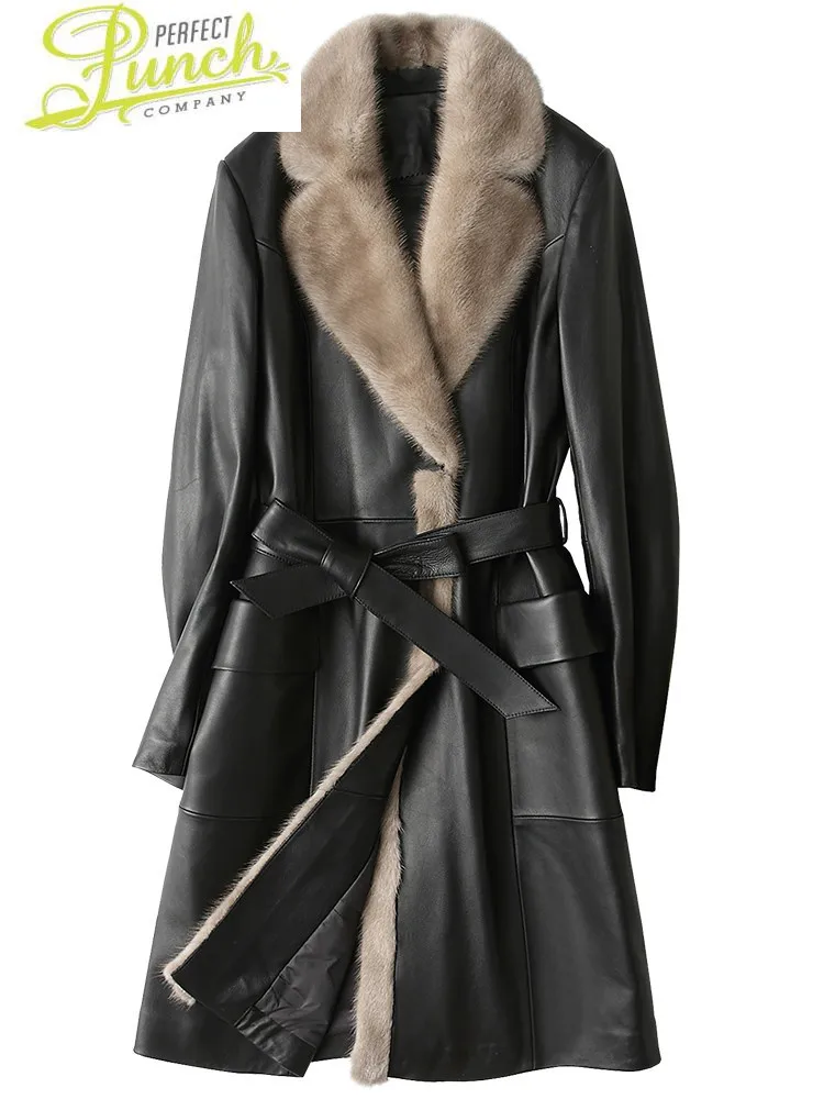 

Зимние сапоги из натуральной кожи, зимняя куртка пуховик для женщин натуральный мех норки меховой воротник дубленка в Корейском стиле Abrigo X-266 MY1998