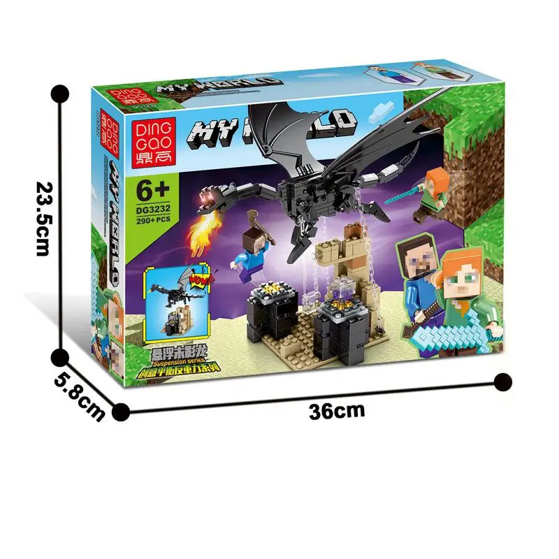 

290pcs Suspension World Building Blocks Tensegrity Sculptures Mine Cave Dragon My World Balance Anti-Gravity brick Toys For Kids