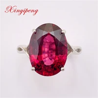 xin yipeng gem jewelry real s925 sterling silver inlaid 8 3ct natural garnet rings fine anniversary gift for women free shipping