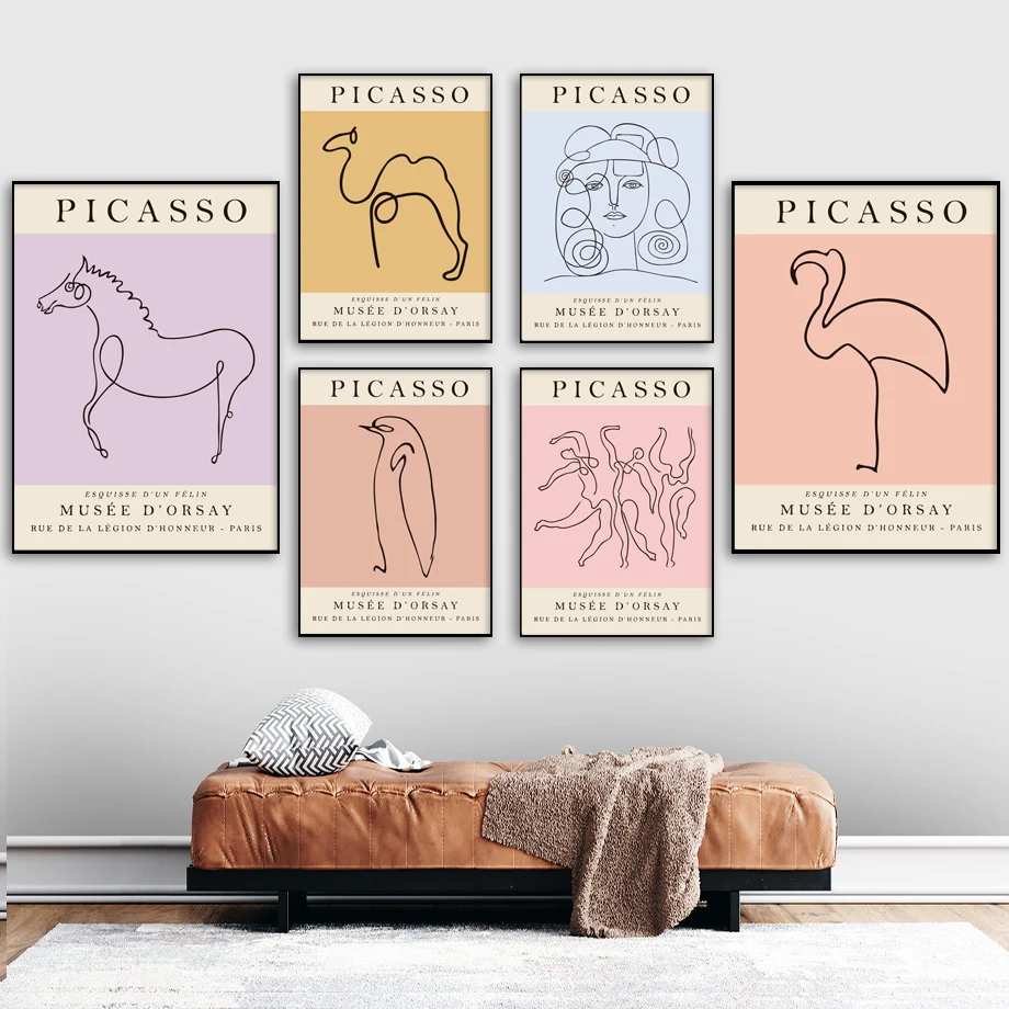 

Picasso Matisse Flamingo Penguin Cat Abstract Art Canvas Painting Nordic Posters And Prints Wall Pictures For Living Room Decor