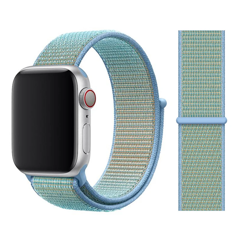 Нейлоновый ремешок для Apple watch 5 ремешок 44 мм 40 мм iWatch ремешок 42 мм 38 мм спортивный ремешок для часов Браслет Apple watch 4 3 2 1 38 40 44 мм - Цвет ремешка: NEW Cornflower