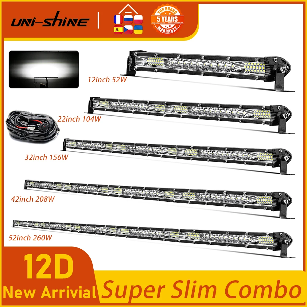 UNI SHINE 12D светодиодный светильник бар 52 &quot1020W 2 рядной для 4x4 внедорожный 4WD ATV УАЗ