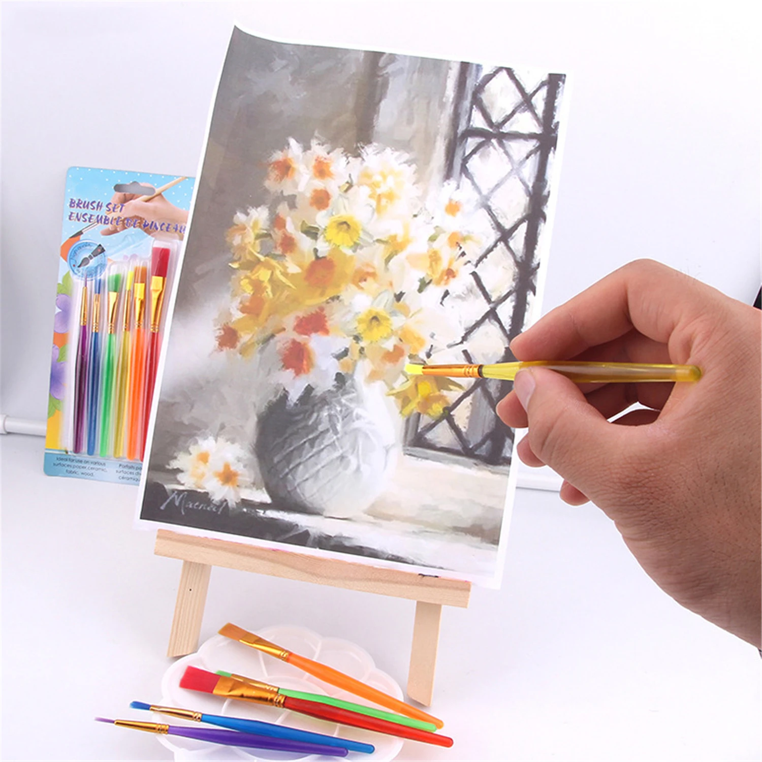 6 шт./компл. красочные художественные кисти для рисования дети стартер начинающие