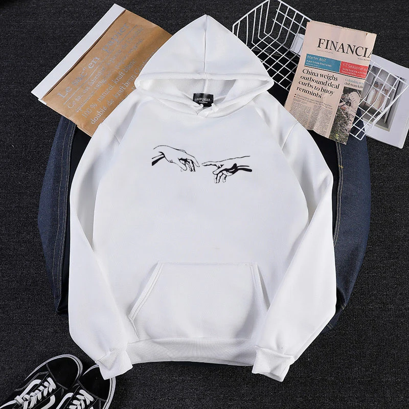 Зимняя Толстовка Skuggnas Creation Hands Line свитшоты поп арт Милый джемпер наряды с Tumblr