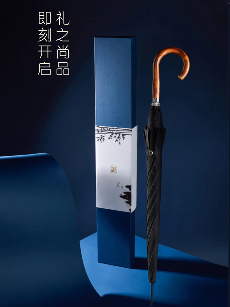 Prezzo Retro Nero Ombrello Parasole Automatico Lungo Di Affari Golf Ombrellone Ombrellone Antivento Degli Uomini Regenschirm Parasole BY50LU