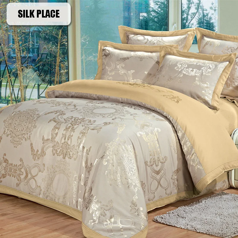 SILK PLACE Модное Роскошное Постельное белье Жаккард Комплект Атласного Постельного
