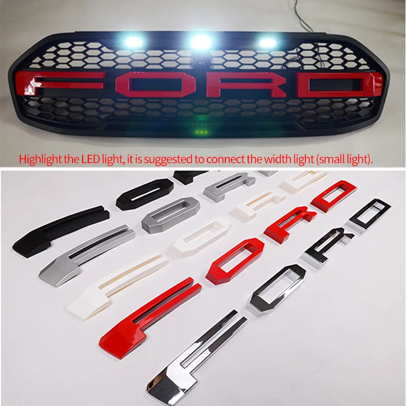 

Grill Grille Front Grille/Racing Grills Car Styling Front mesh reconfigured LED lights For Ford Everest 2015-2020