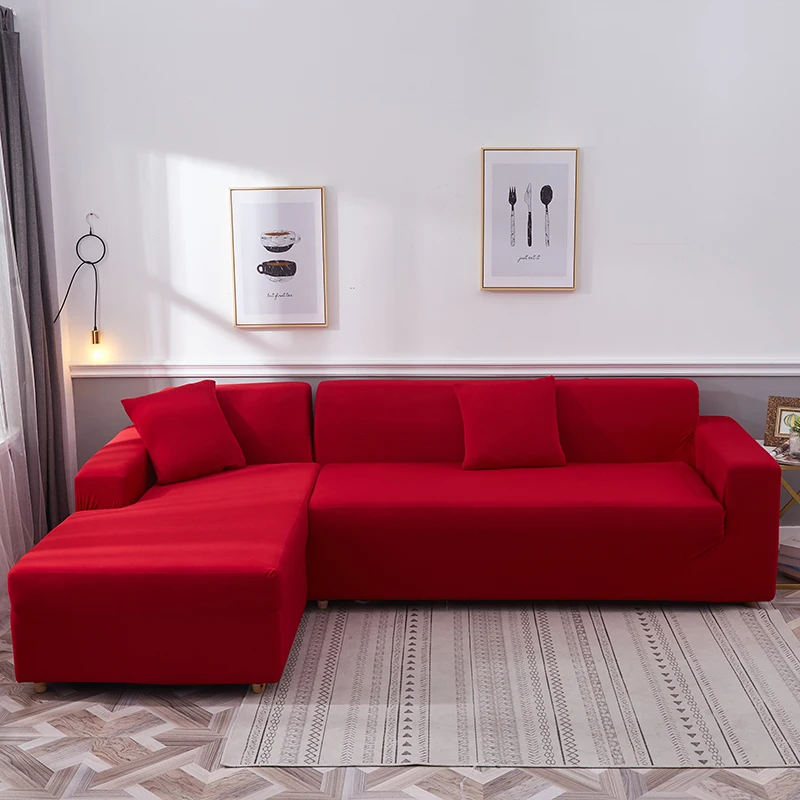 Сплошной цвет фиолетовый бежевый серый темно-синий диван Чехлы для диванов чехол