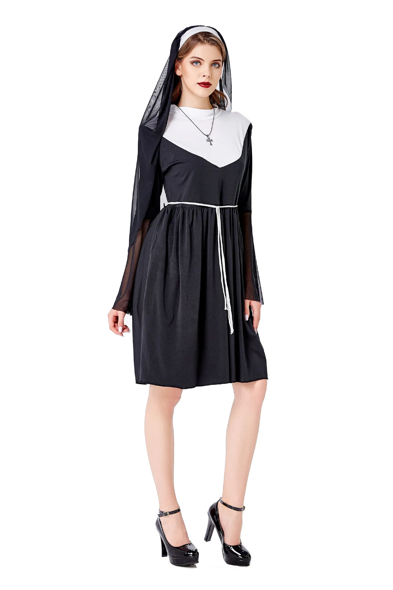 Новинка костюм монахини священника на Хэллоуин платье Святой женской Марии