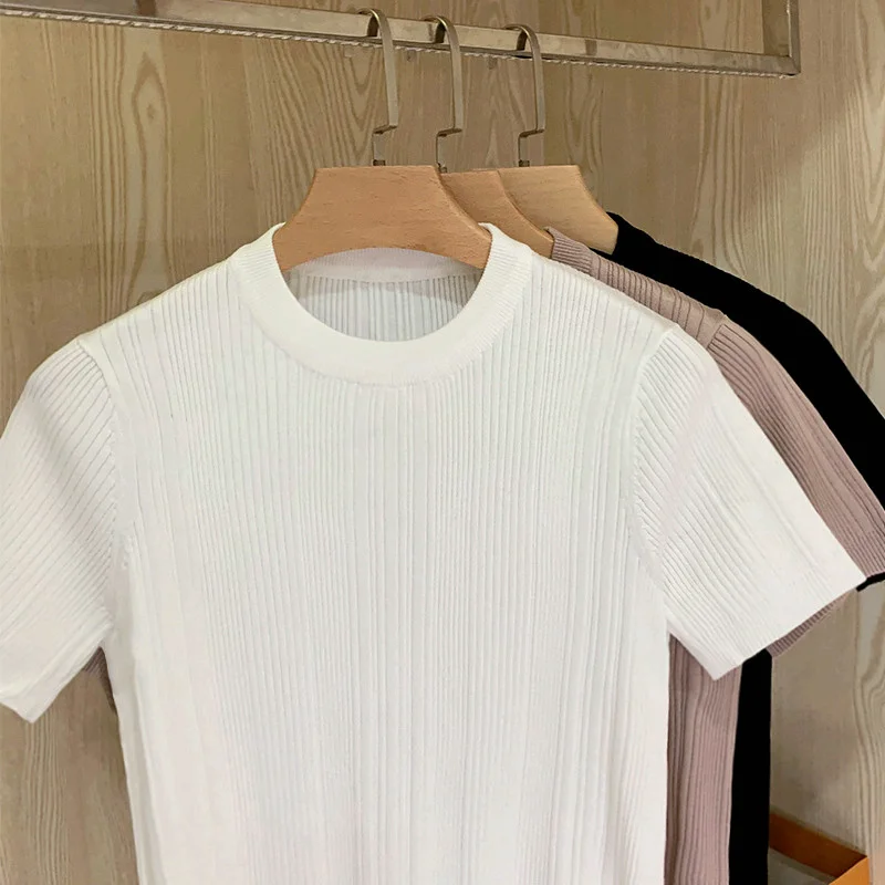 Мужская Трикотажная футболка с круглым вырезом коротким рукавом