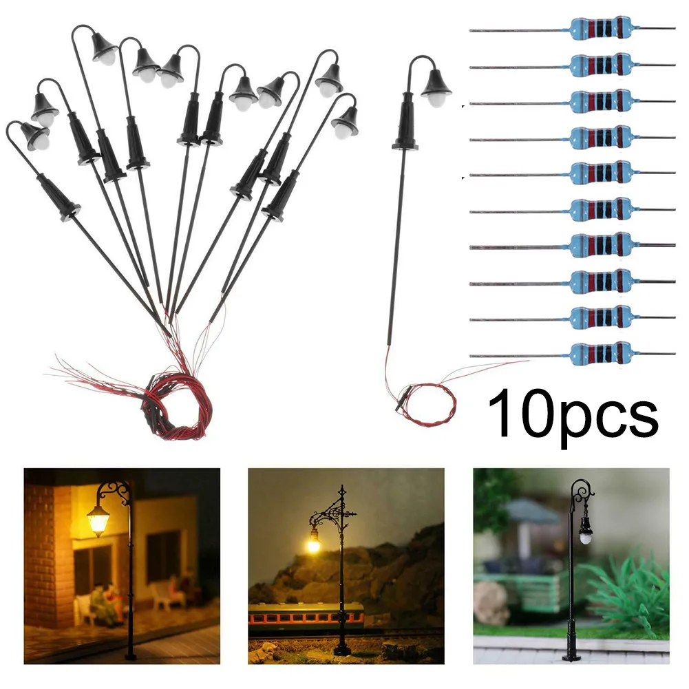 

12V Street Lights 1:100 HO/TT Scale LED Light Railway Street Warm White