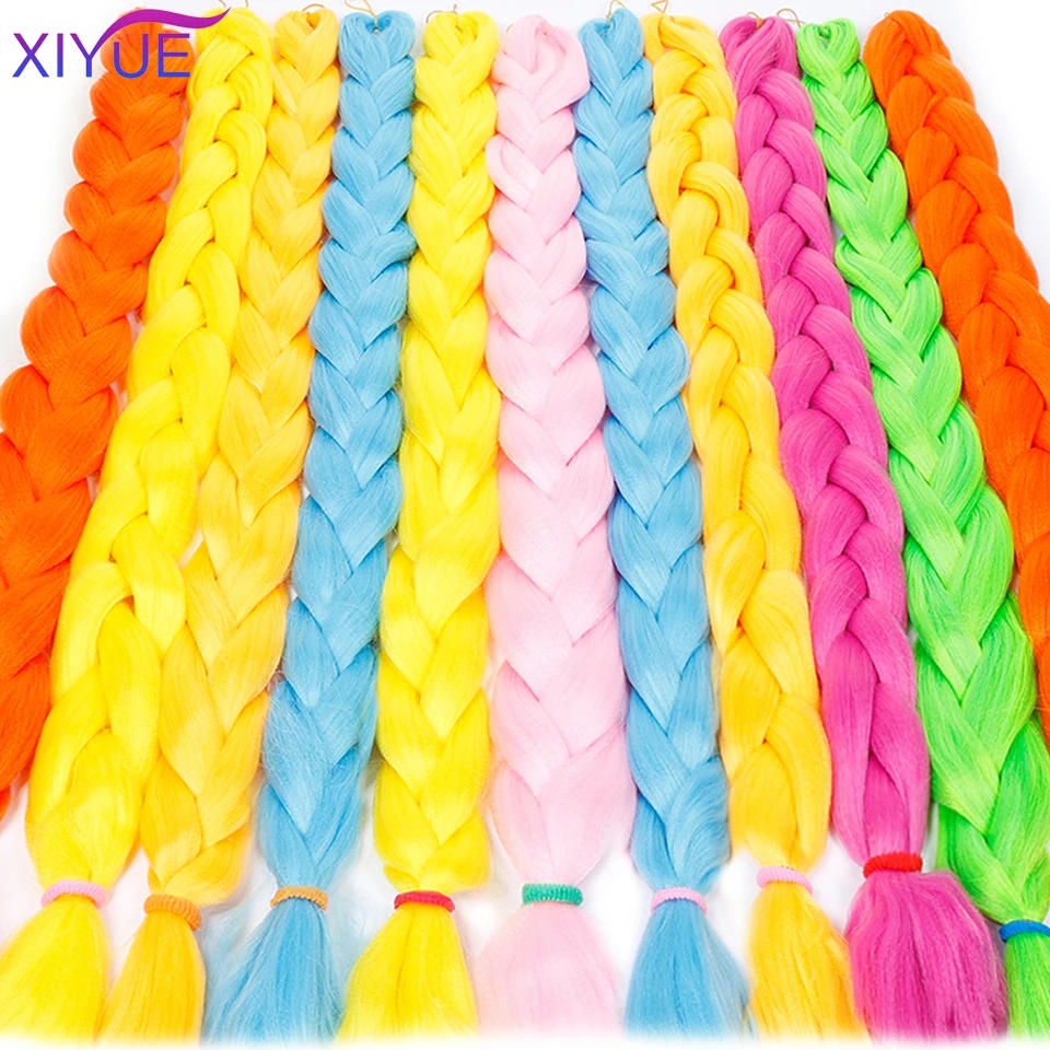 

Braiding Hair 82 Inches Synthetic Heat Fiber Braid 165g/Piece Pure Color Crochet Jumbo Braid Hair Extensions For Women