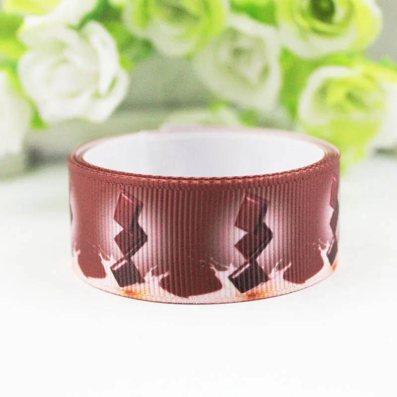 

16-75mm chocolate printed grosgrain rainbow ribbon 10/25/50 yards DIY bows wedding party decoractive ribbons