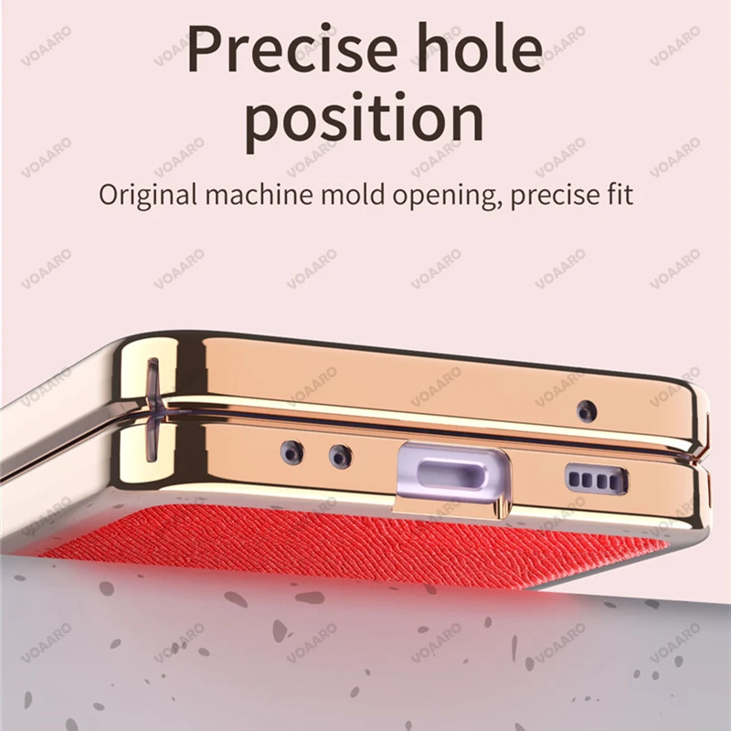 shockproof case for samsung galaxy z flip 3 plating leather case cover for samsung z flip 3 5g hinge full protection phone capa free global shipping