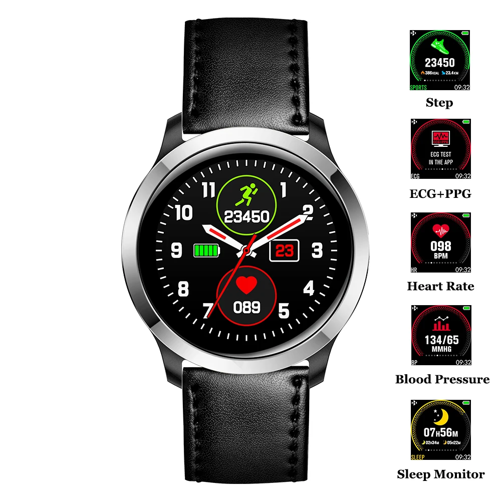 Смарт-часы с сердечным ритмом часы для измерения артериального давления ЭКГ PPG