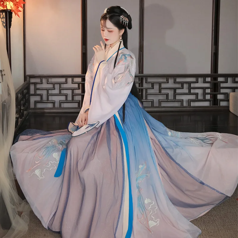 

Woman Chinese Traditional Costumes Dance Performance Dress Oriental Hanfu Retro Fairy Ancient Women Clothes Tang Suit