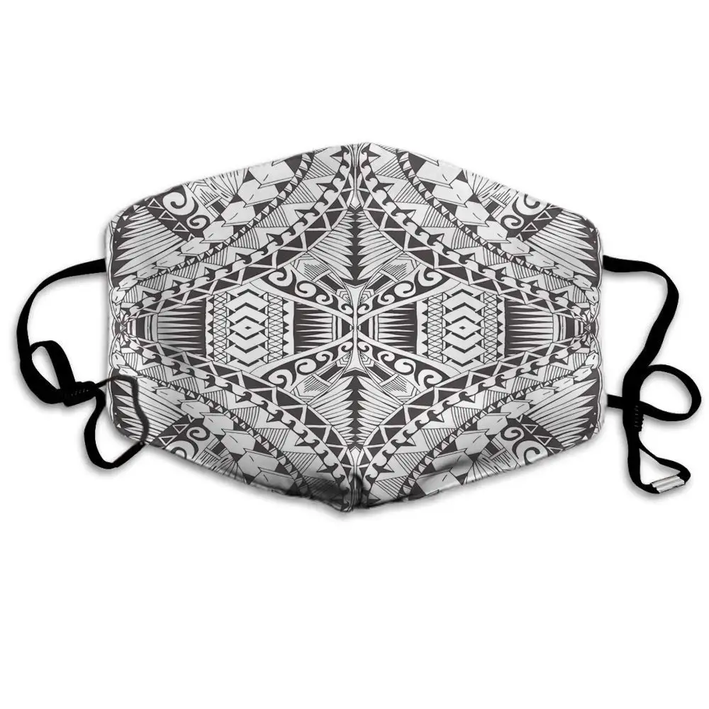 

Swono Mask Ethnic,Vector Ethnic Ornament with Elements of The Samoa Maori Style Polyester Anti Dust Face Mask-Washable Mask