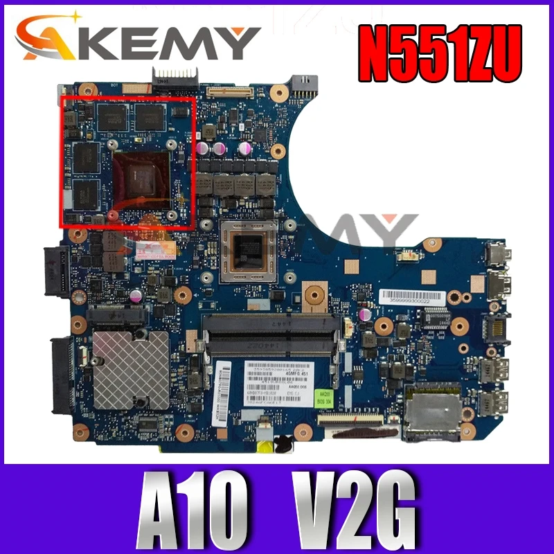 

N551ZU MB._0M/A10/AS V2G 90NB07F0-R03000 Mainboard REV 2.0 For ASUS N551Z N551ZU Laptop Motherboard 100% Tested free shipping