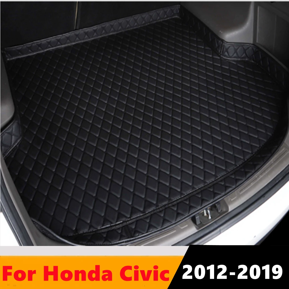 

Sinjayer Car Trunk Mat ALL Weather AUTO Tail Boot Luggage Pad Carpet High Side Cargo Liner Fit For HONDA Civic 2012 2013-2019