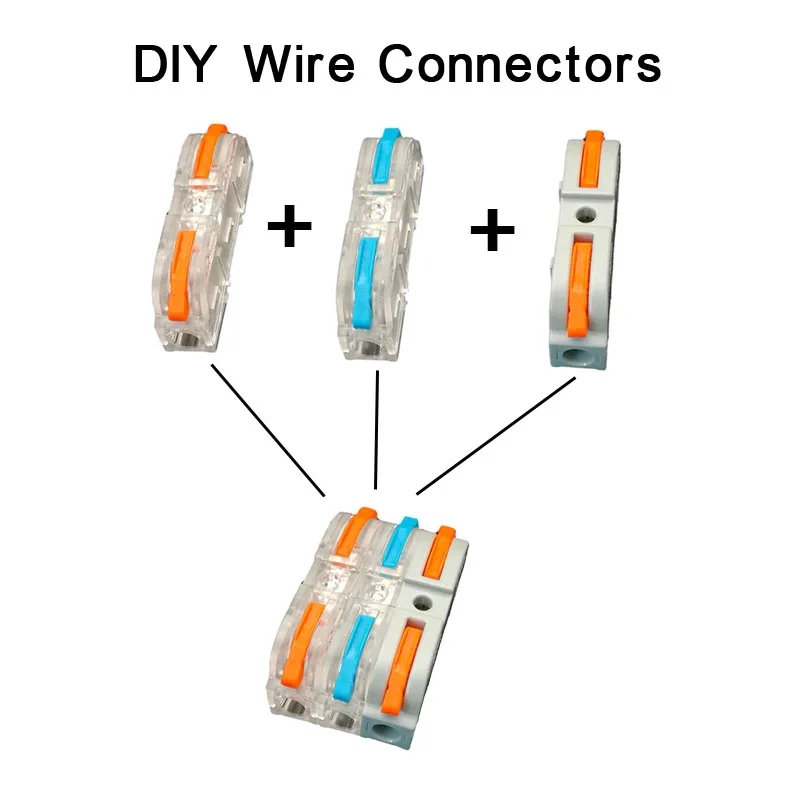 

DIY Splicing into 2/3/4/5/6 Way Butt Terminal Connectors Lever-Nut Compact Wire Conductor Connector for 28-12 AWG