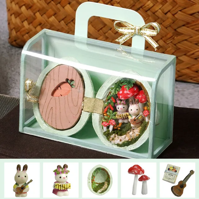 R-003 DIY Кукольный дом коробка театральные игрушки мебель 3D Деревянный миниатюрный дневник кукольный домик игрушка для детей подарки на день рождения семена мира R-002 - Цвет: R-003